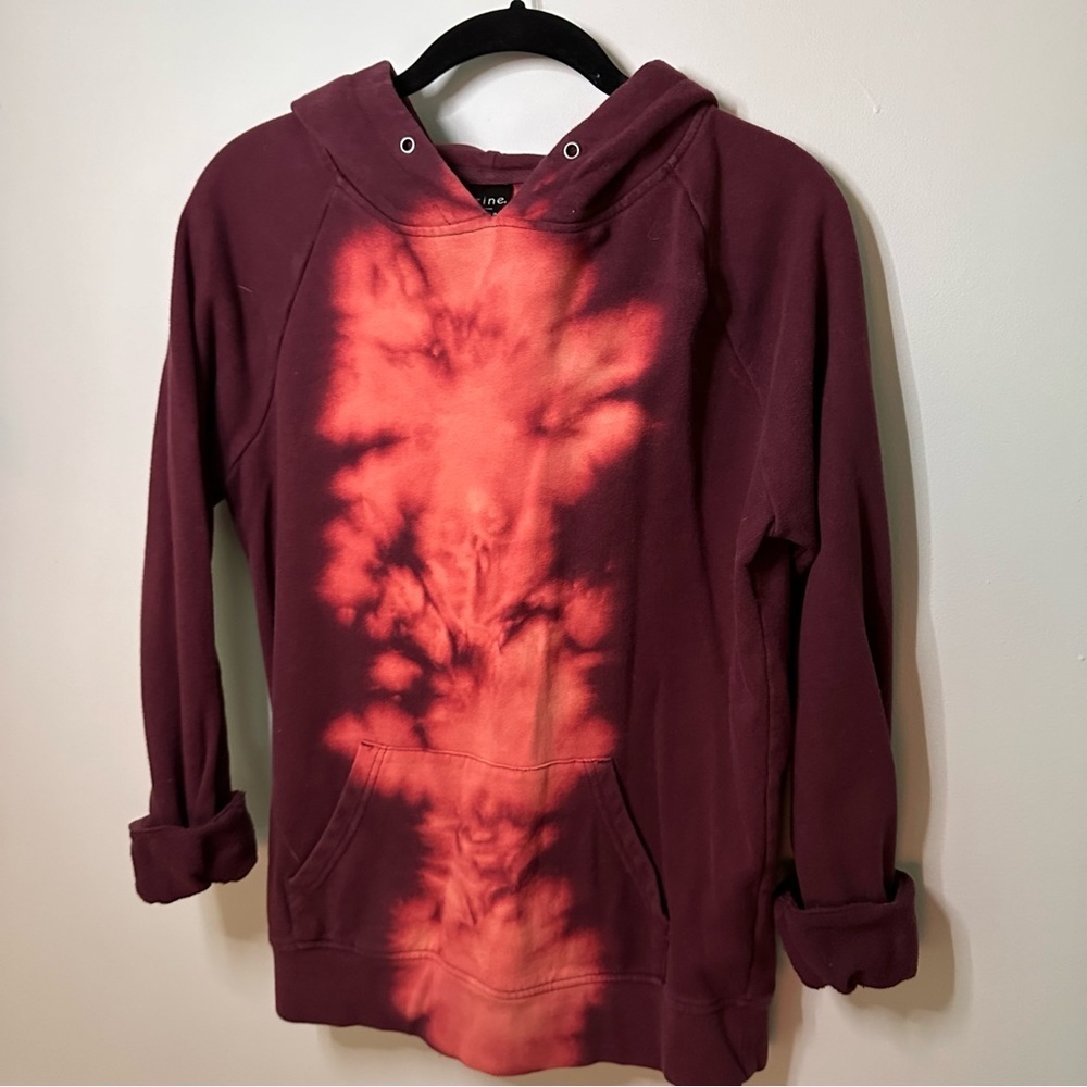 Zine Tie Dye Burgundy Pink Maroon Hoodie Women’s Size Medium Skater
